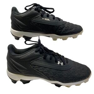 Under Armour Leadoff Low RM Kids Baseball Cleats 5Y Black White 3027455-001